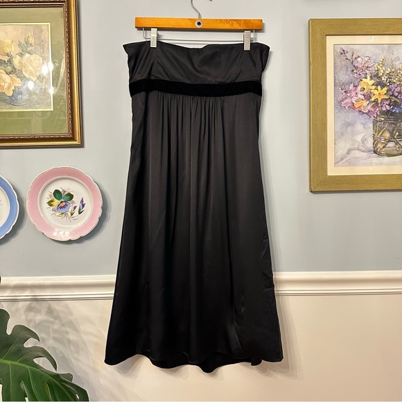 Banana Republic Silk Black Strapless Cocktail Dress Formal Wedding Guest Size 10 - Picture 3 of 9